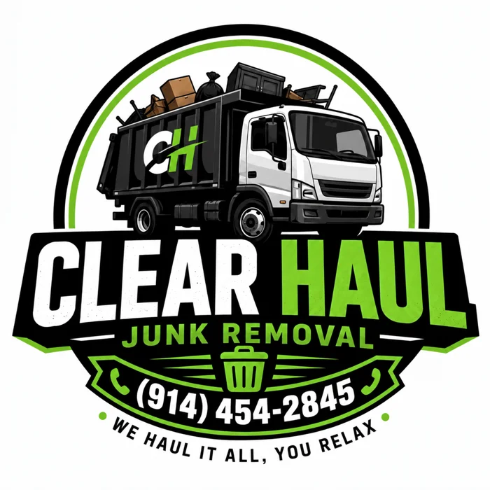 Clear Haul's original green and black logo with an illustrated hauling truck